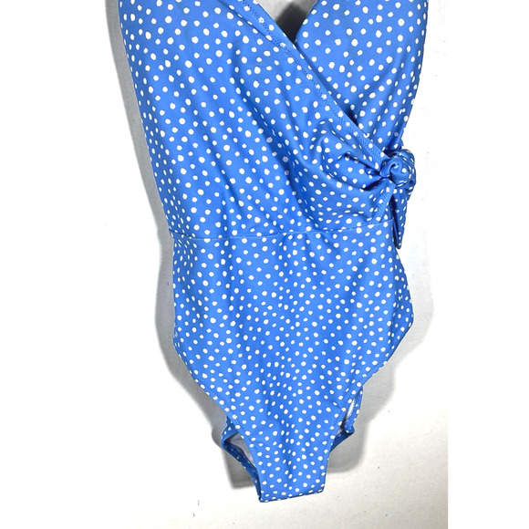 Jessica Simpson Swimsuit Sz Medium Blue Polka Dot Tie Side NEW Rockabilly Pinup - Picture 5 of 10